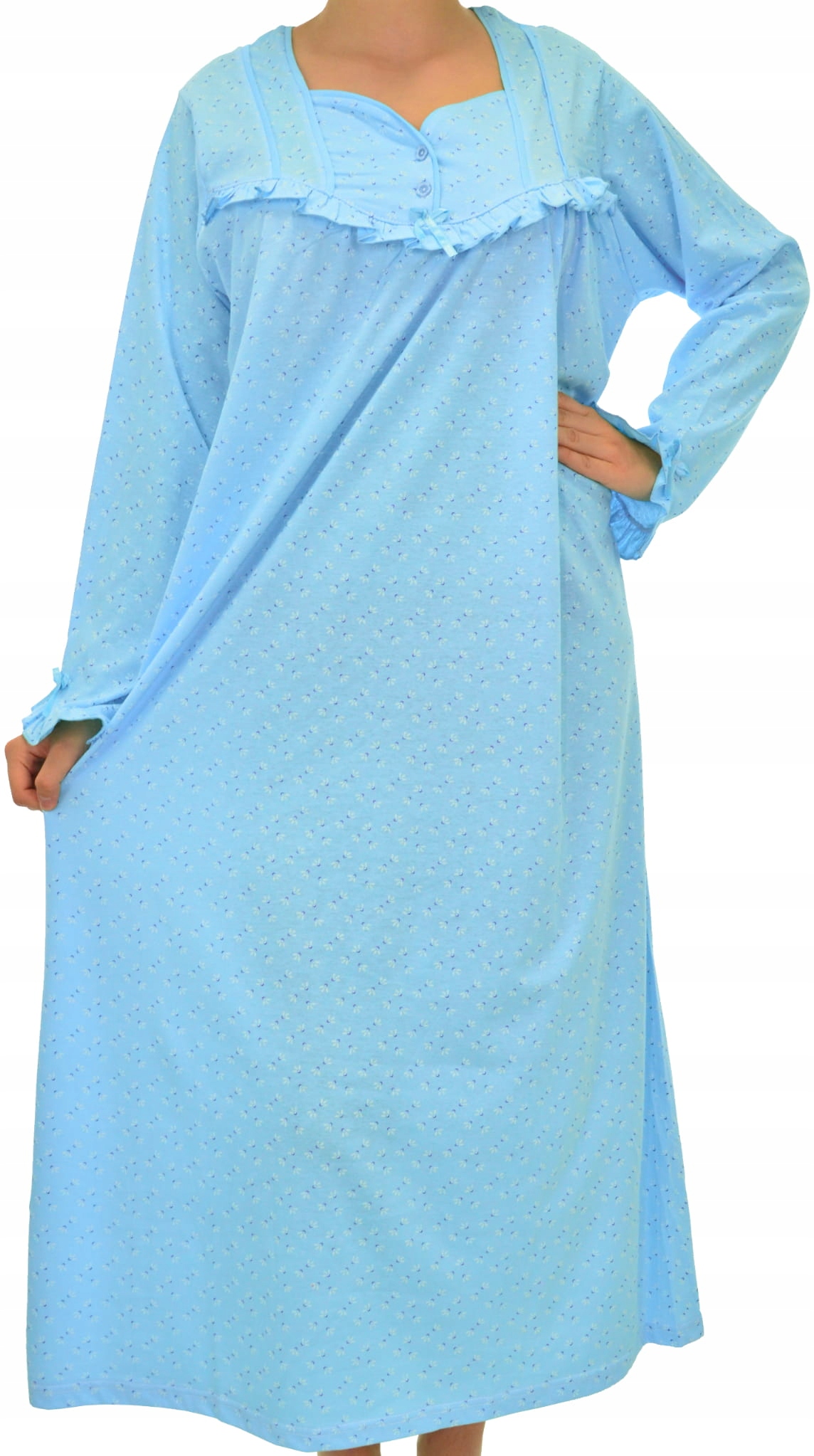 

Elegancka bawełniana koszula nocna z rękawem 56 58