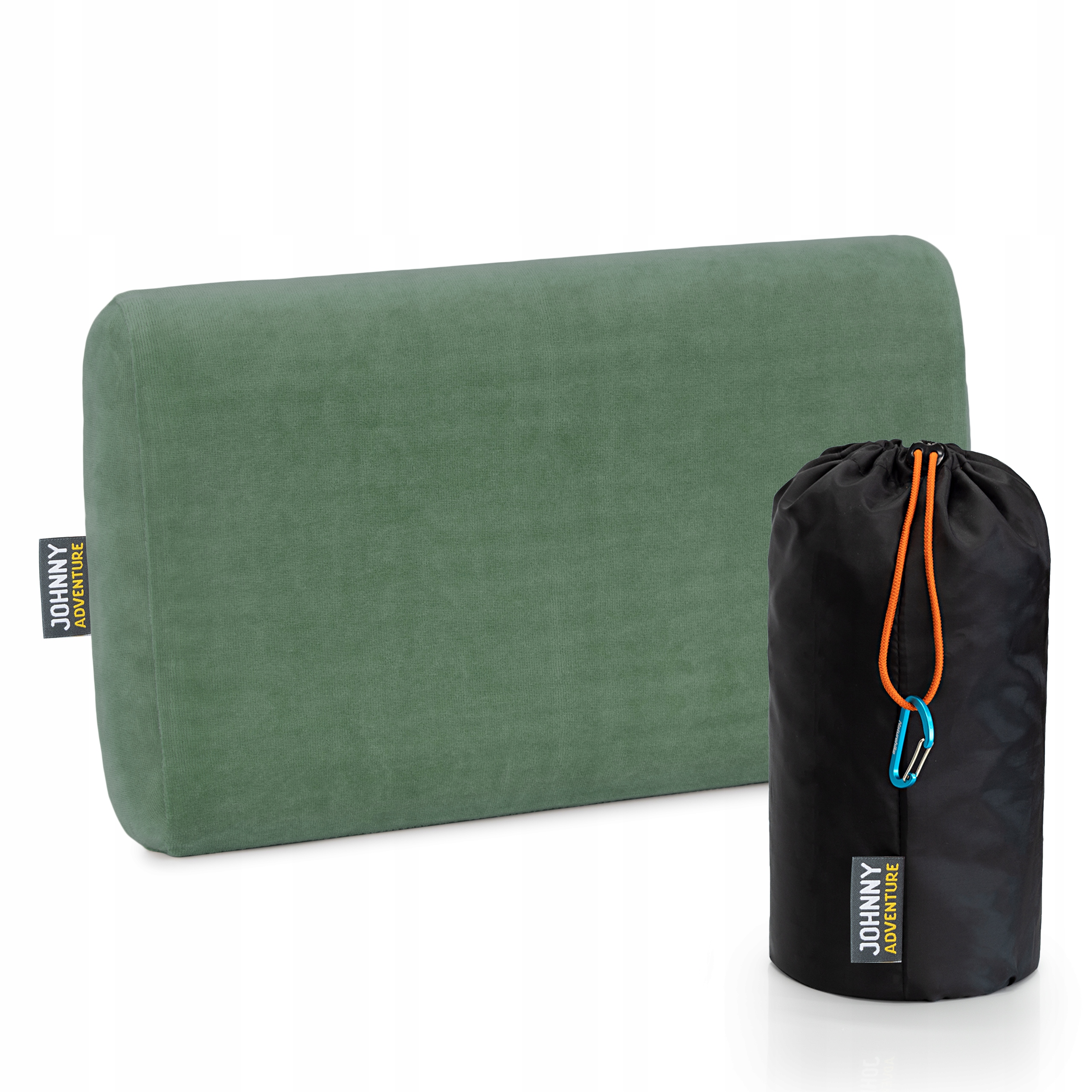 Poduszka podróżna, turystyczna pianka memory Johnny Adventure brudny zielon