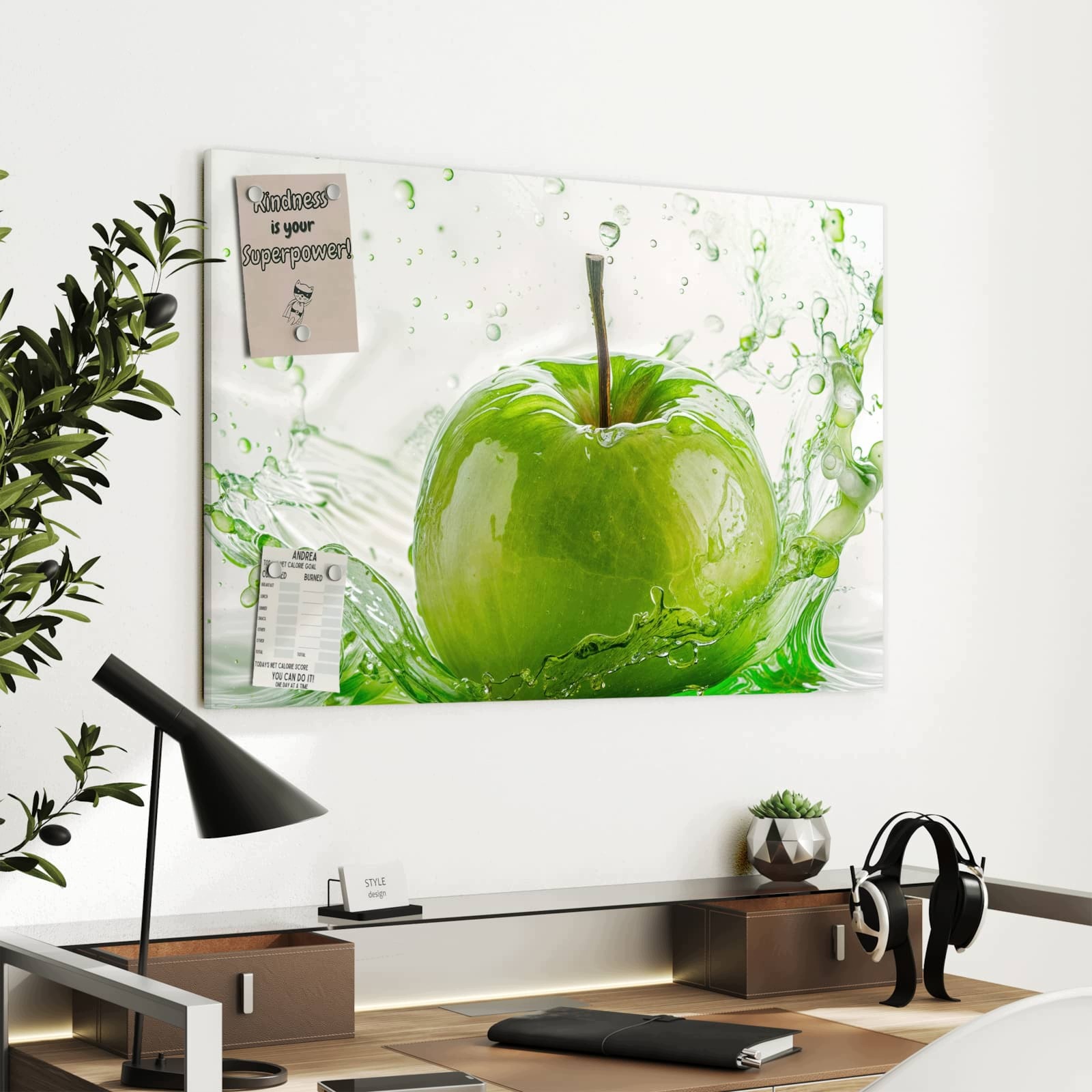 Magnetická tabule Jablko Cákance 90 × 60 cm