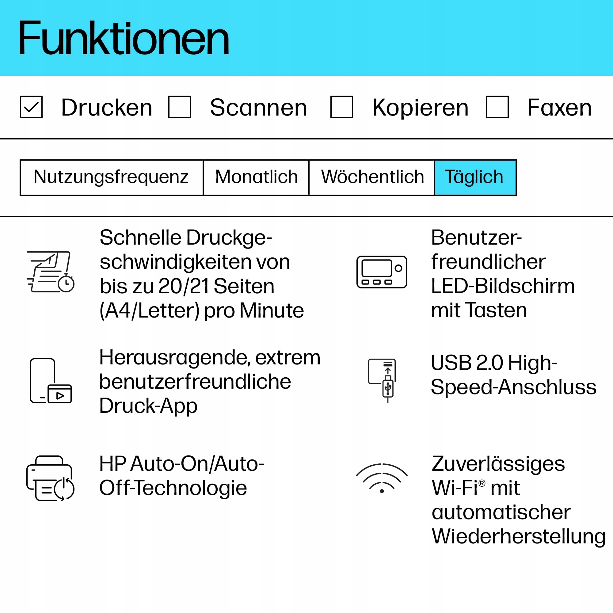 HP LaserJet M110w Drukarka Laserowa Czarnobiała WiFi AirPrint HP Smart App — miniatura 3