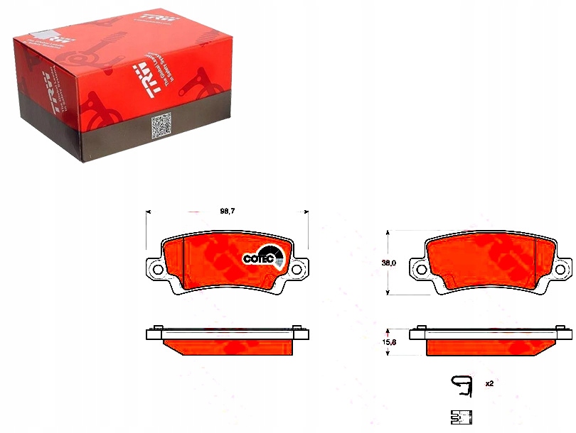 Brzdové Destičky Toyota Zadní Corolla 01- Uk Trw