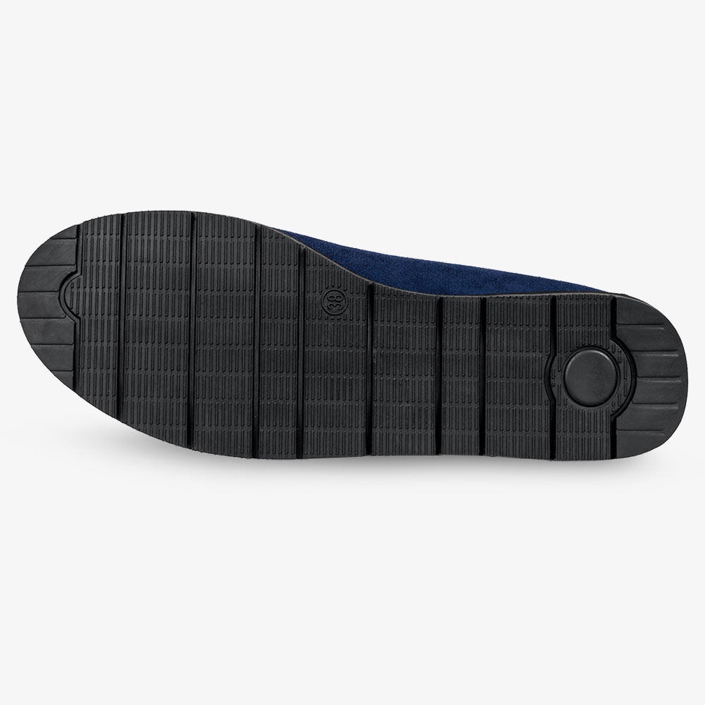 MOKASYNY DAMSKIE PÓŁBUTY Z OZDOBĄ WKŁADKA SKÓRA 38 Kolor niebieski