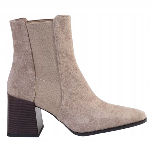 Trendyol Béžové Semišové Kotníkové Boty Na Podpatku Nad Kotník 38 U1A