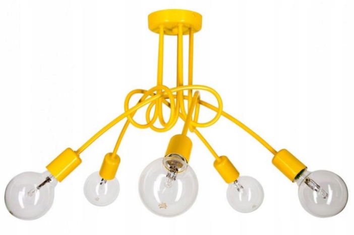 

Lampa wisząca Edison 5 vintage loft żółta