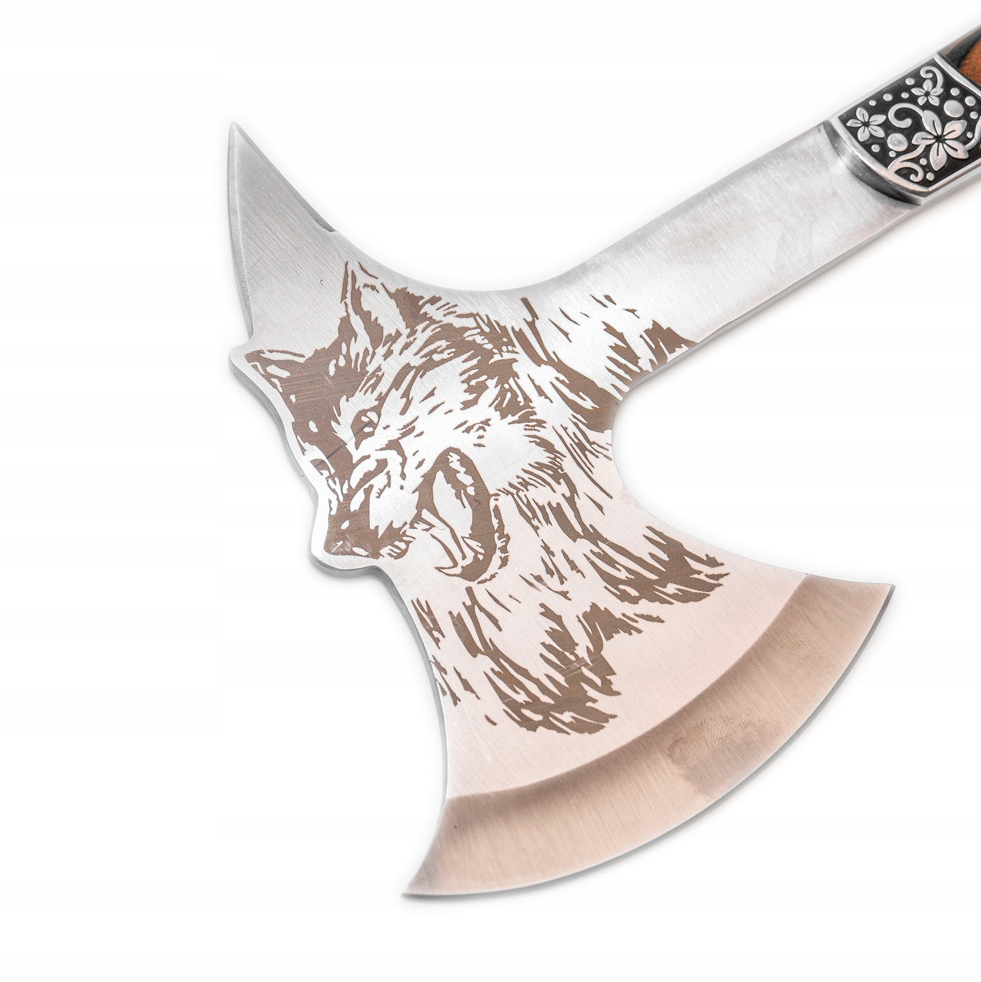 Sekera Tomahawk Sekera Taktická Mačeta Vlk Wolf Dřevo Pouzdro