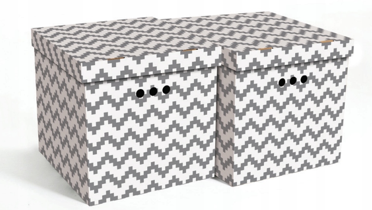 PUDEŁKO KARTON pojemnik 2szt MM ZYGZAG Szara