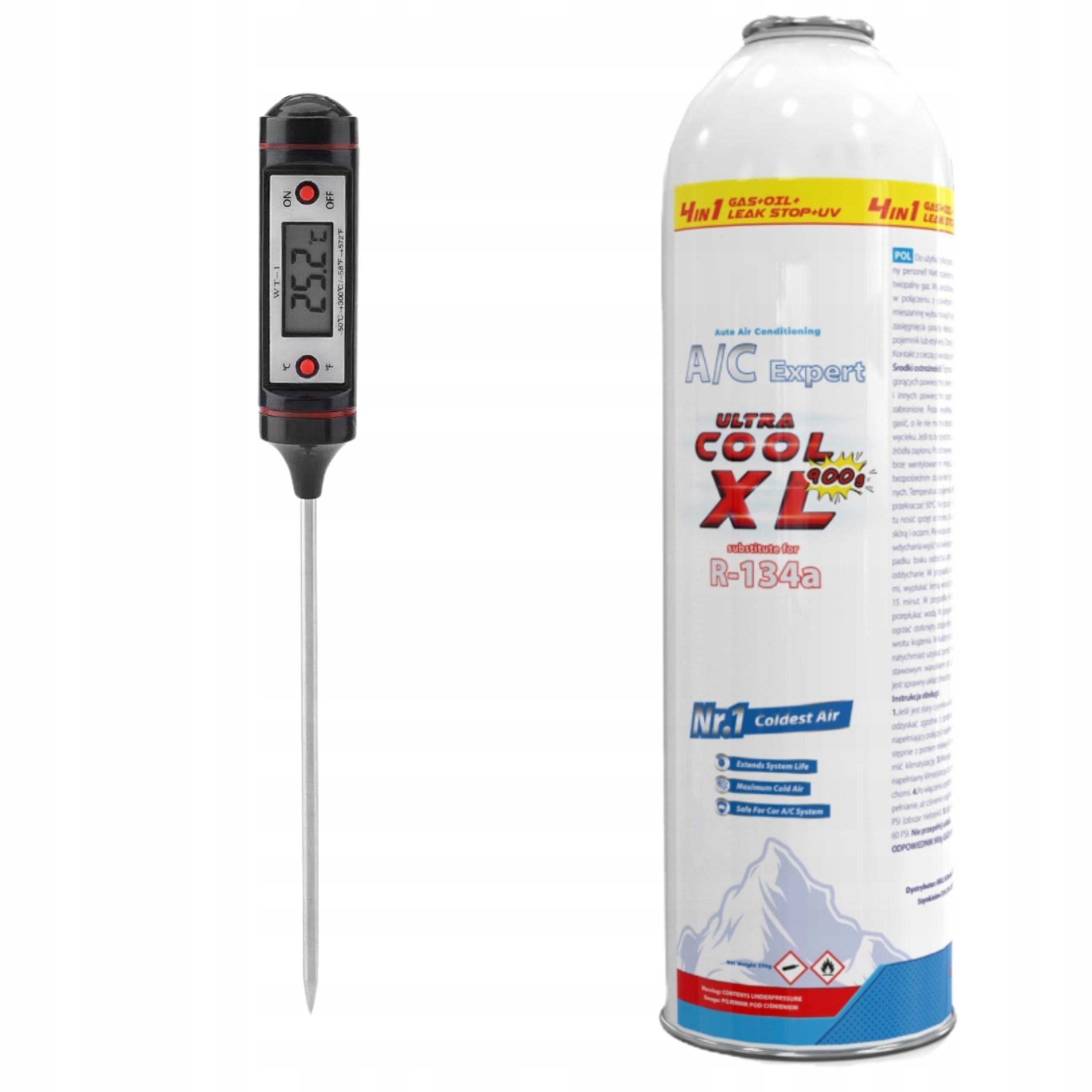 XL faktor 4v1 olej, těsnění a Uv R134A teploměr