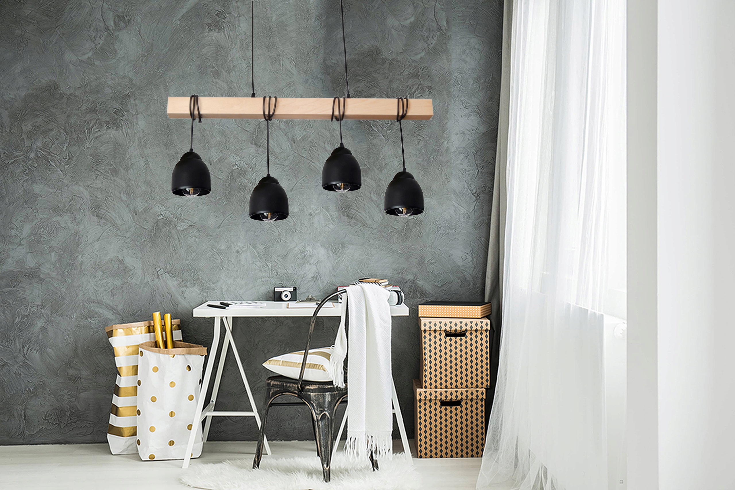 LAMPA WISZĄCA SUFITOWA 022-K4 LED LOFT DREW. ŁEZKA EAN (GTIN) 5905471210505