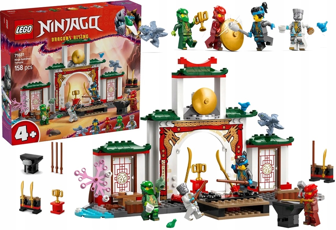 158 dílků stavebnice Lego Ninjago Chrám Spinjitzu ninja 71831