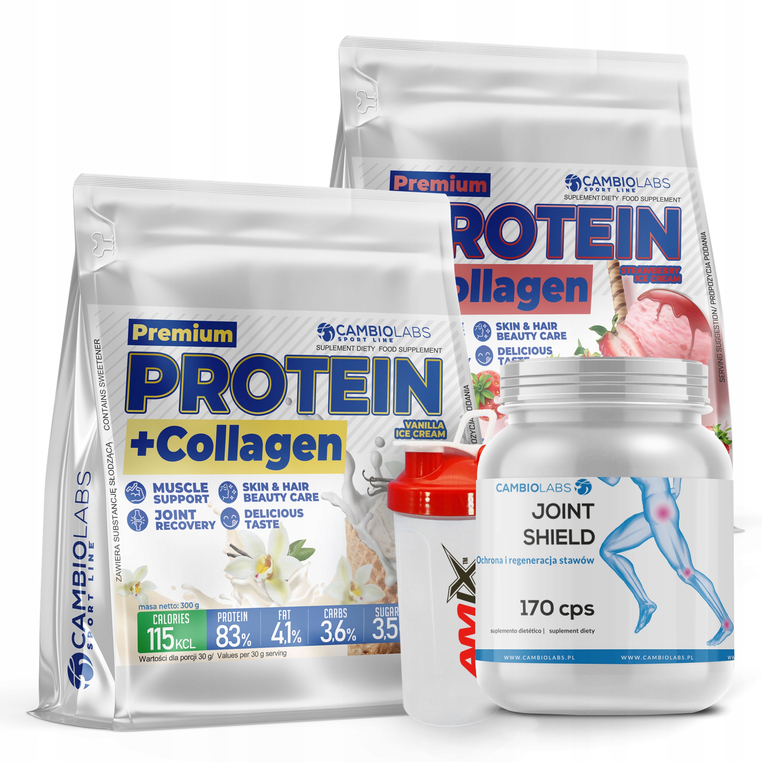 Sada doplňků na klouby kolagen protein glukosamin protein jako dárek