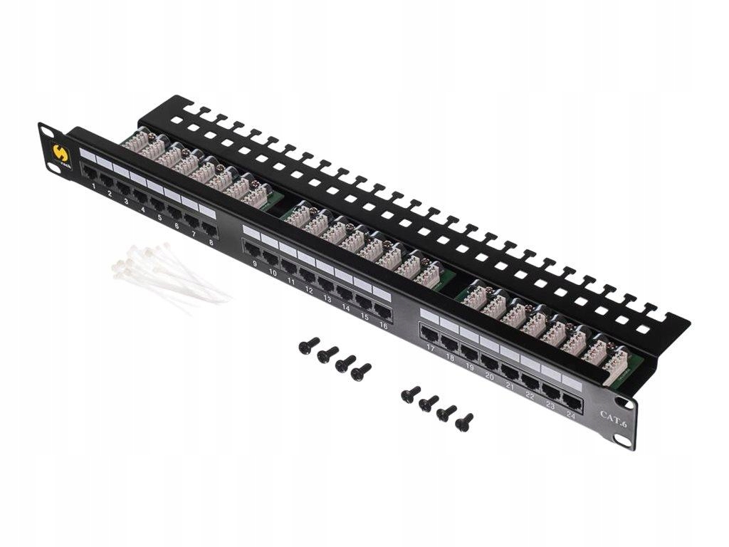 Netrack 104-08 Netrack patch panel 19 24-porty kat. 6 Utp, z półką
