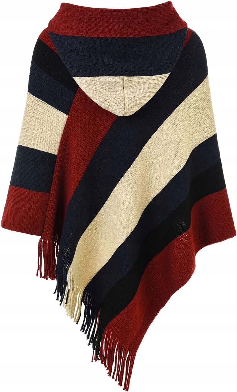 SWETER PONCHO DAMSKIE W JODEŁKĘ FERAND ROZMIAR UNIWERSALNY W PASKI Marka inna