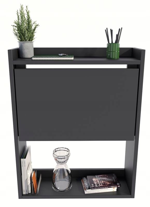 Biurko ścienne składane czarne szafka półka regał PER Kod producenta BIURKOSCIENNECZARNE