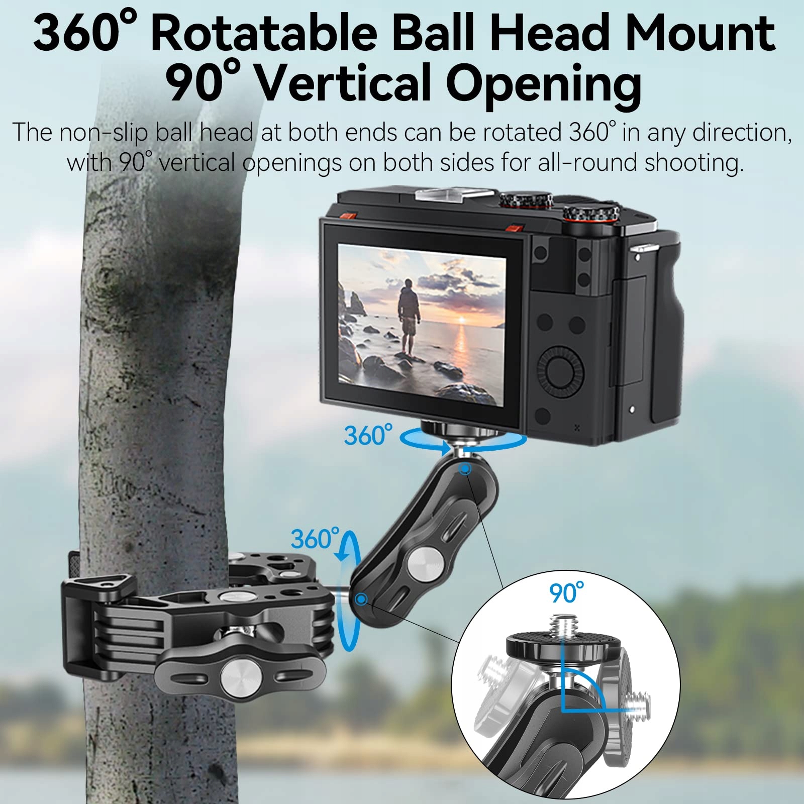 TELESIN Uchwyt Rowerowy 360 Stopni Do Kamer GoPro Insta360 DJI Osmo — miniatura 5