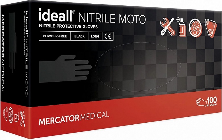 Нитриловые перчатки Nitrile MOTO 100 шт сильные M