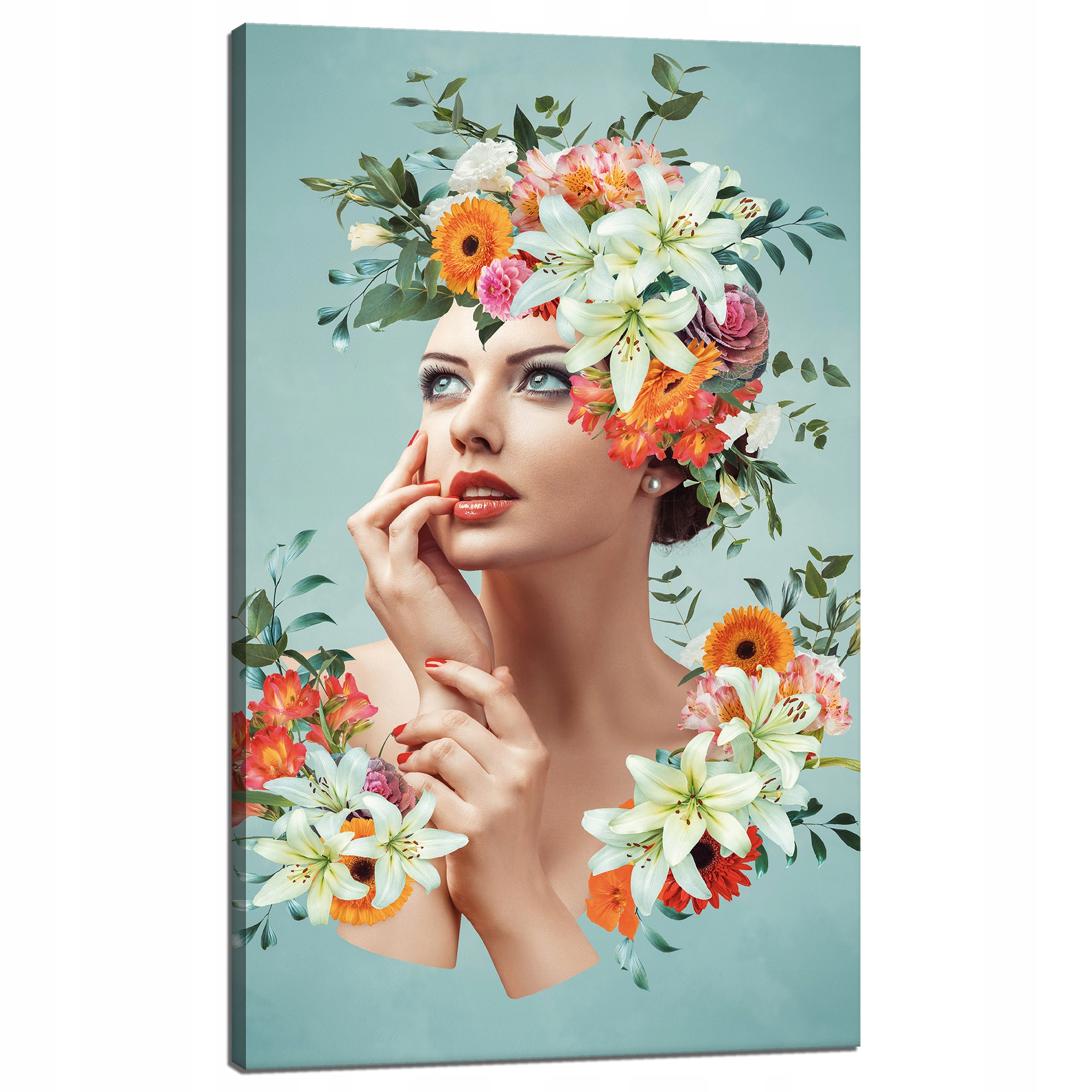 Obraz na plátně Krásná žena Květiny Portrét 60x100 cm Ideální jako dárek