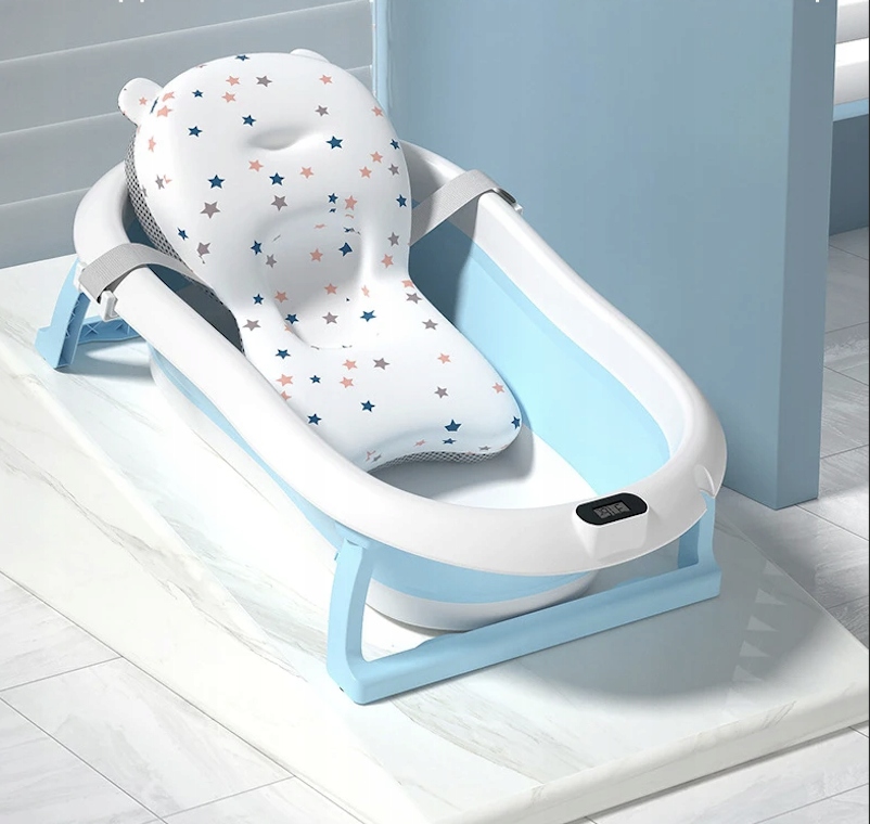 WANIENKA SKŁADANA DLA DZIECI Z TERMOMETREM SILIKONOWA WANNA LCD Z PODUSZKĄ EAN (GTIN) 3607201555109