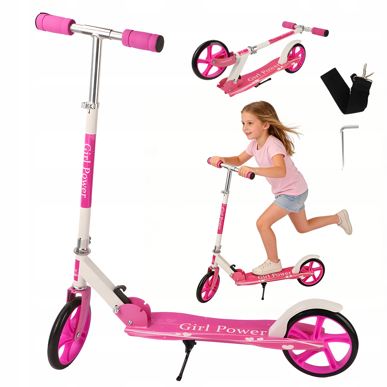 Hulajnoga Miejska Dwukołowa Z Hamulcem Nożnym Ergonomiczna Dla Dzieci