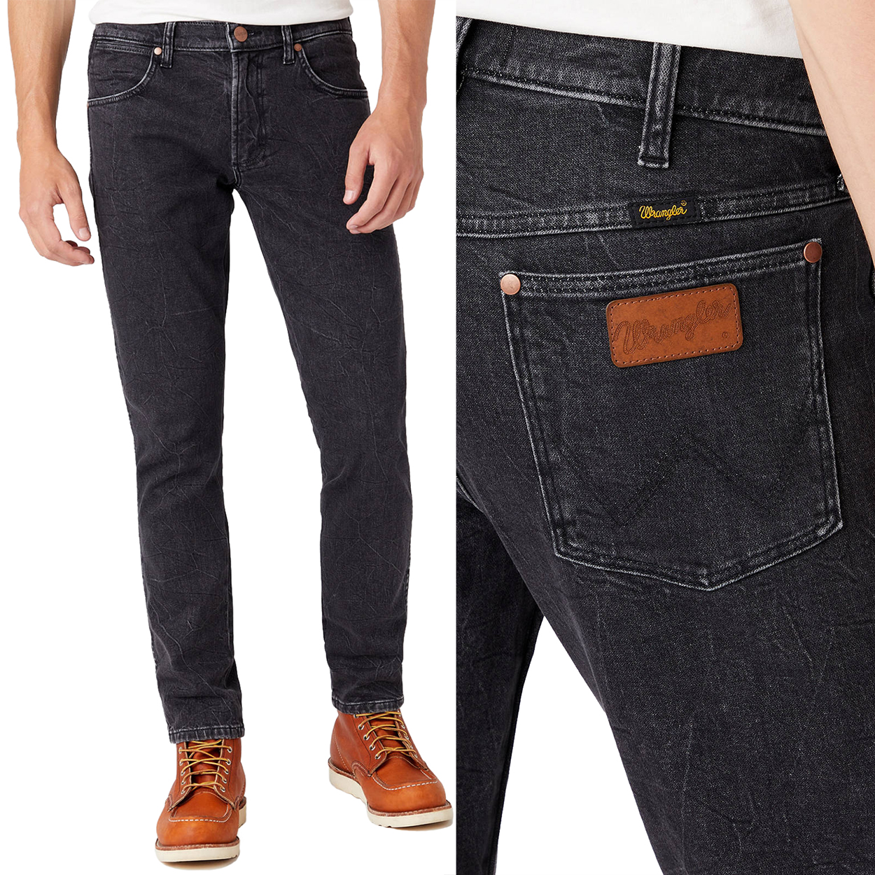 Wrangler Larston slim Heritage Collection černé džíny W32 L34