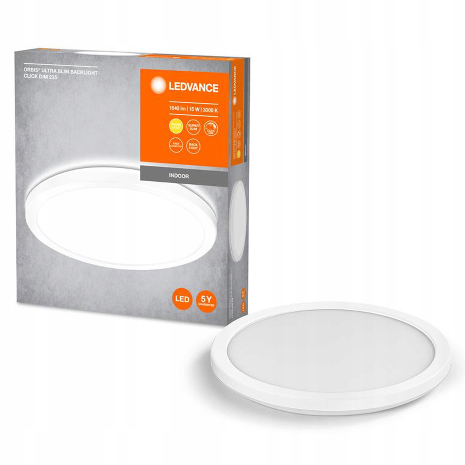 Stropní Svítidlo 15W 1100lm 3000K Teplá Stmívatelná Bílá 23.5cm Orbis