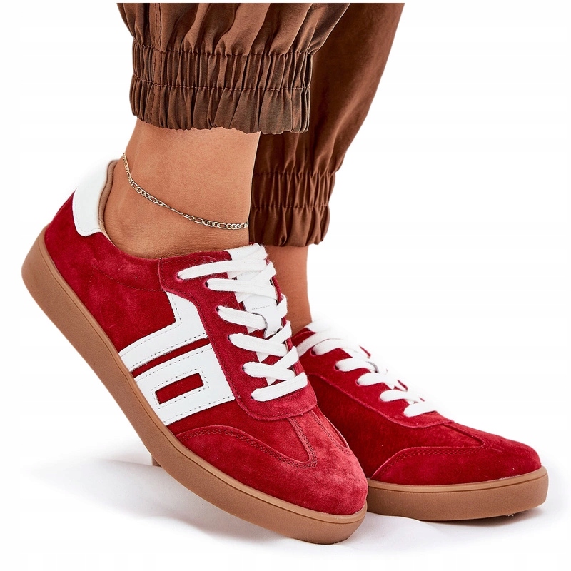 Dámské Nízké Semišové Tenisky Vinceza 79517 Červené 38