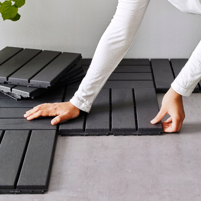 PŁYTKI TARASOWE BALKONOWE PANELE PODEST 30x30 PŁYTKI NA KLIK ANTRACYT Materiał kompozyt