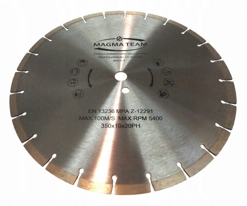 

Tarcza diamentowa 350x20mm do cięcia betonu MSC350