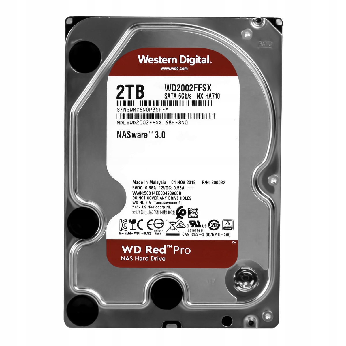 Wd Red Pro 2TB 7.2K 64MB Sata III 3.5'' WD2002FFSX Nx HA710 NASware 3.0