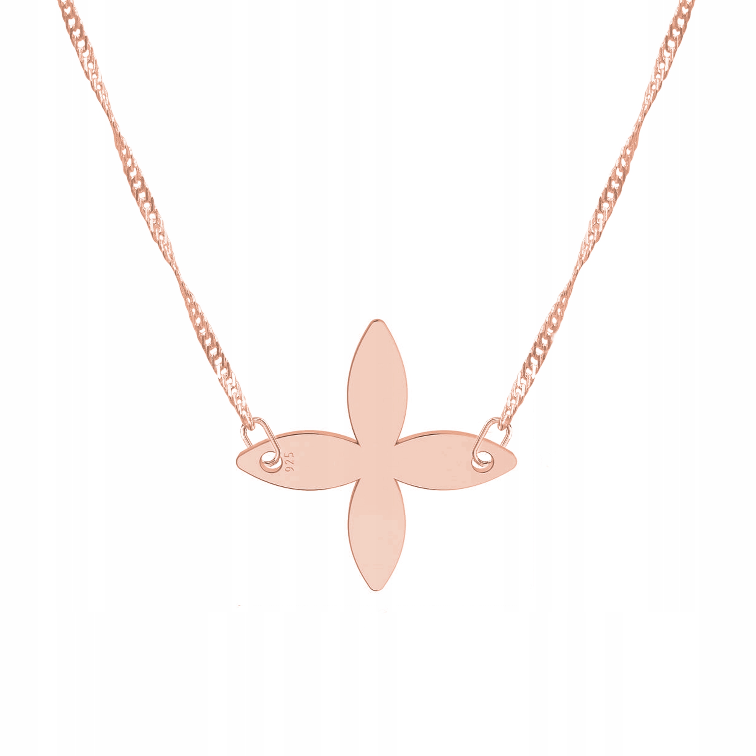 Řetízek zlatý náhrdelník 925 Květina