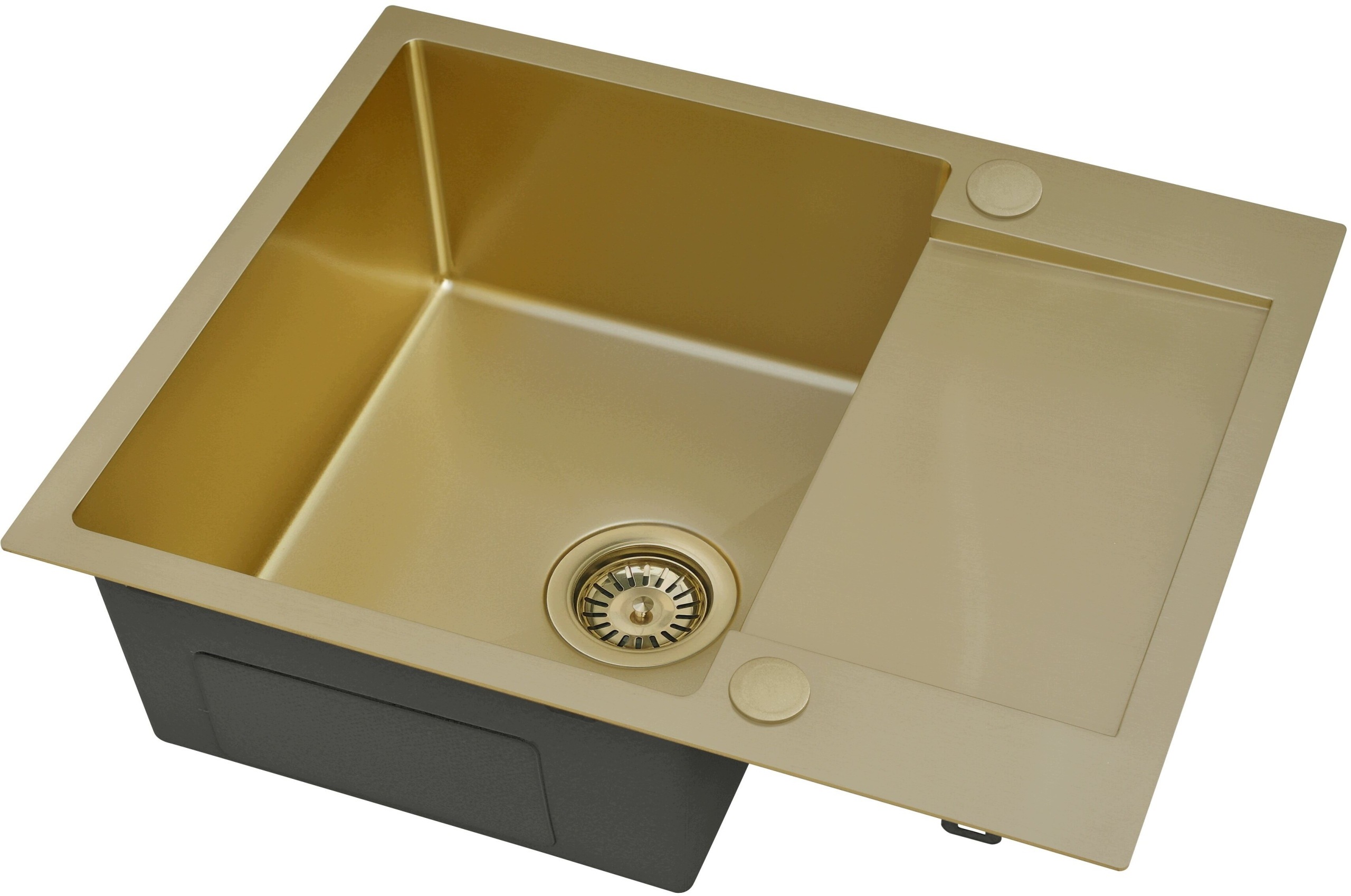 Gala 120 New Pravý/Ľavý Pvd Šampan Oceľový drez do skrinky 60CM
