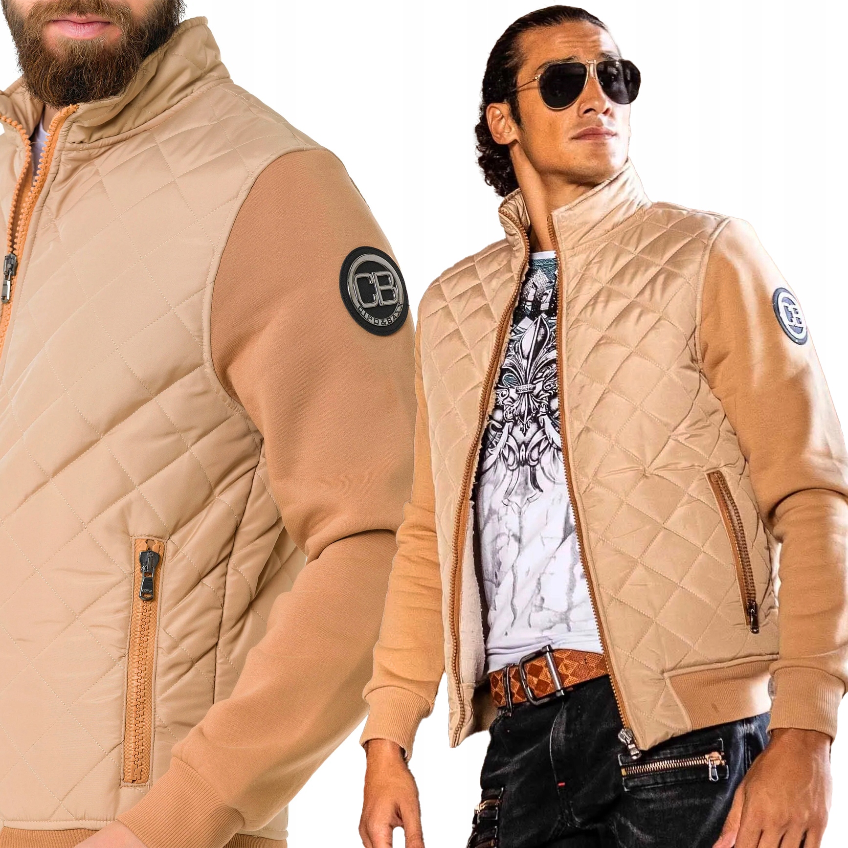 Bunda Mikina Cipo Baxx Přechodová prošívaná Zateplená na medvídkovi Stojáček