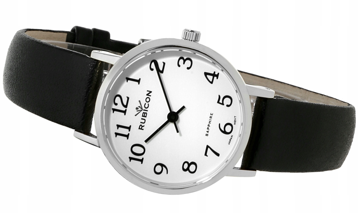 Dámské hodinky Rubicon na řemínku RNAD89 stříbrné/bílé porcelánové