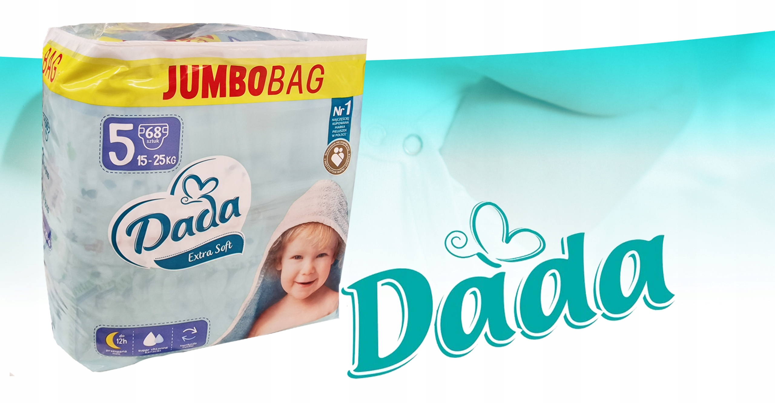 PIELUSZKI DADA EXTRA SOFT 5 JUMBOBAG 68SZT Rozmiar Rozmiar 5