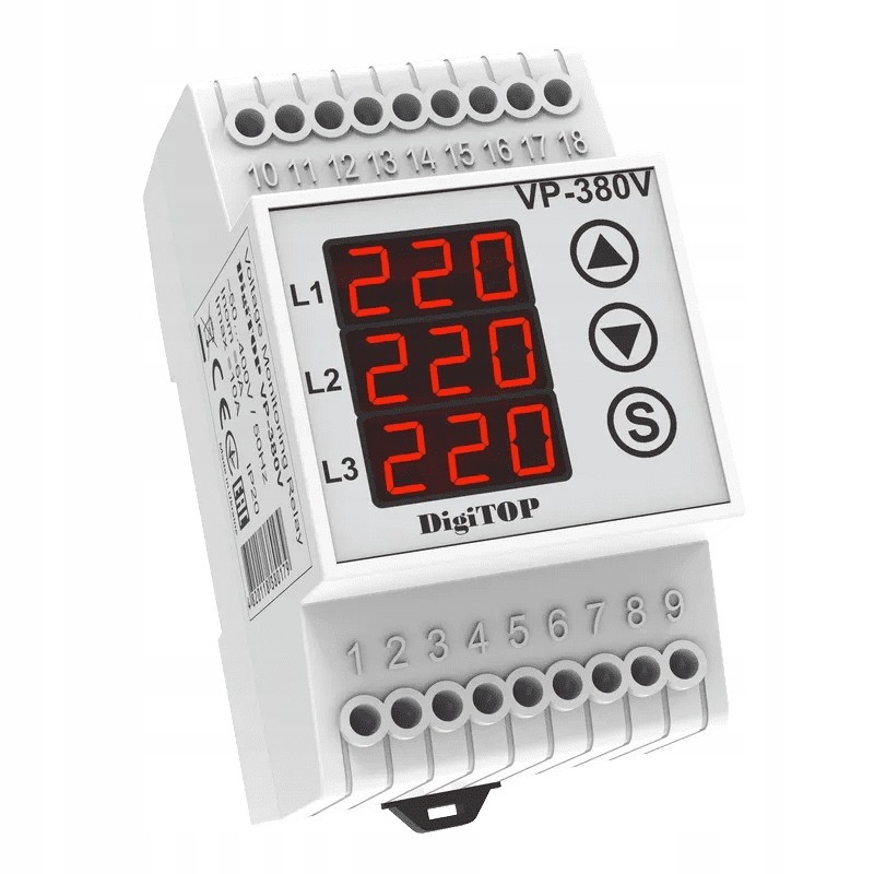 Przekaźnik napięciowy trójfazowy DigiTOP VP-380V