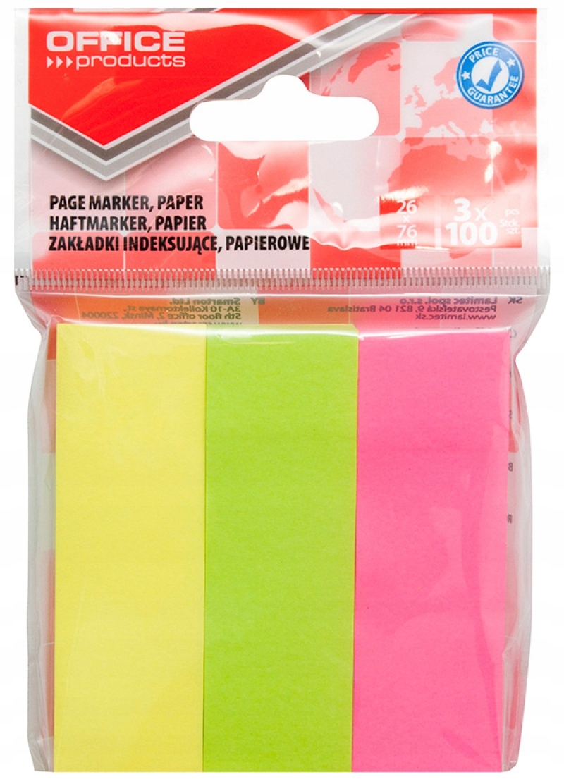 

Zakładki indeks.26x76mm Office Products 3x100