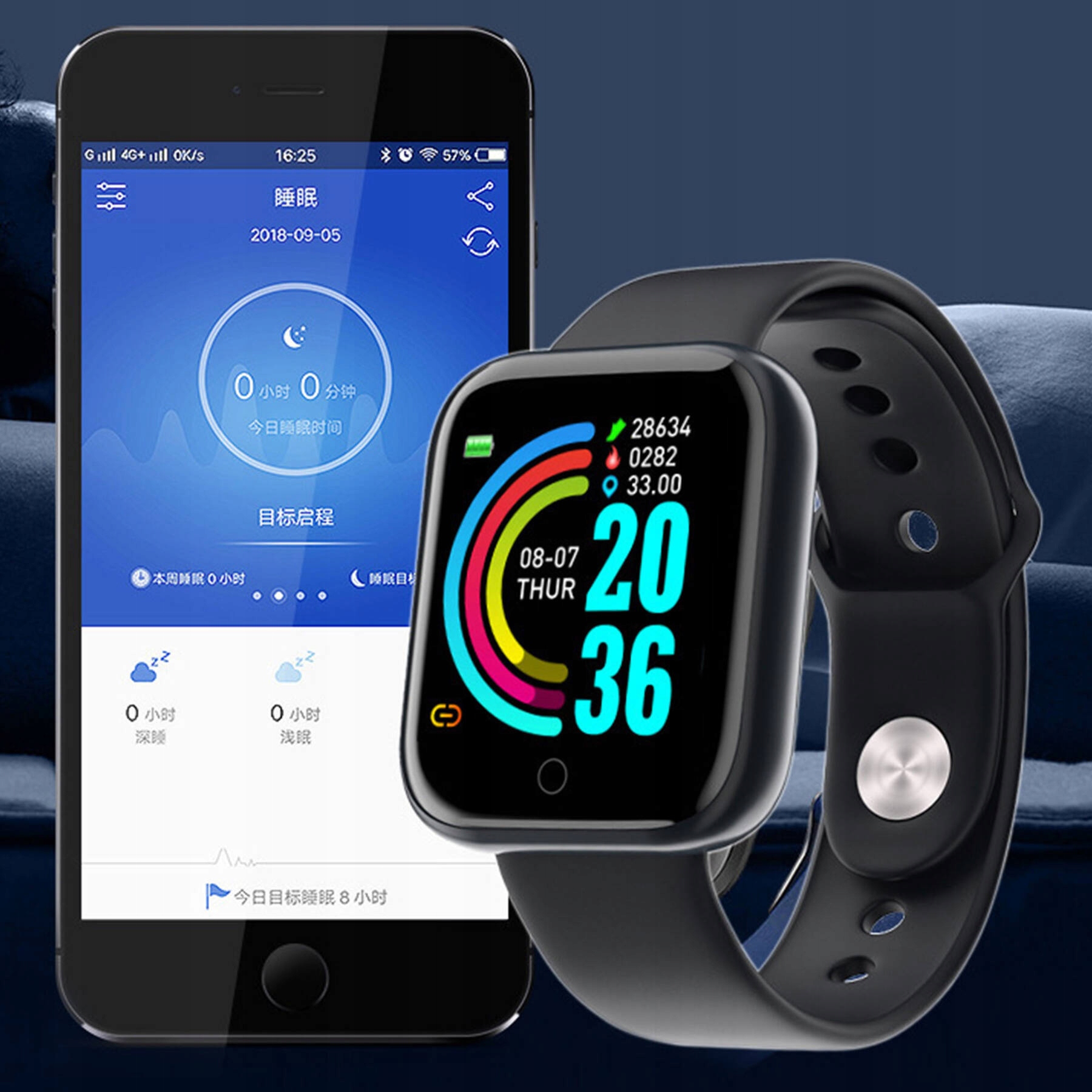 SMARTWATCH DAMSKI ZEGAREK SPORTOWY SMART WATCH TRYBY PRACY Kolor koperty czarny