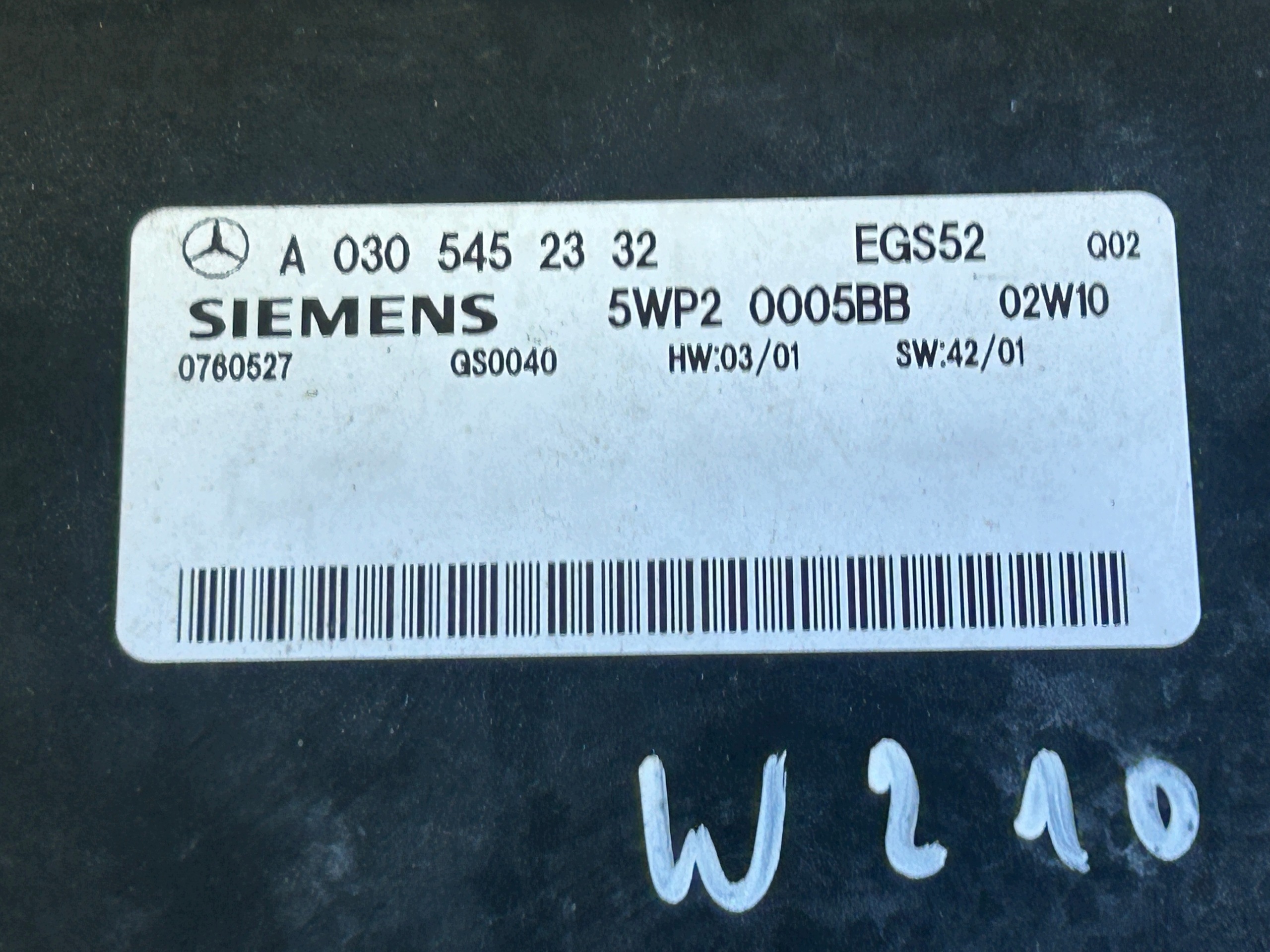 MERCEDES W210 2,2 CDI ordinateur unité de commande électronique uce boîte de vitesses engrenage