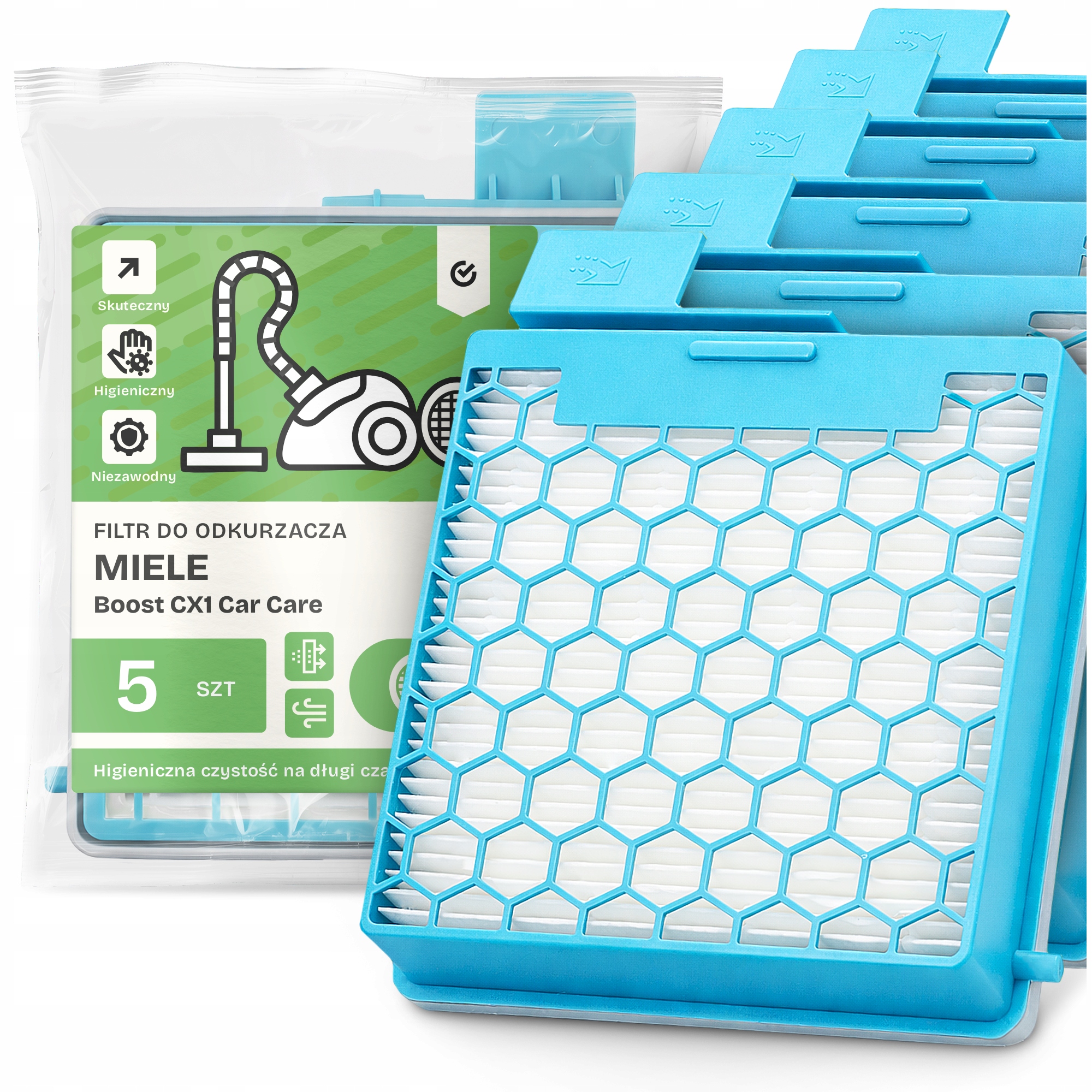 5 x Vzduchový Filtr pro vysavač Miele Boost CX1 Car Care Hepa Em-w