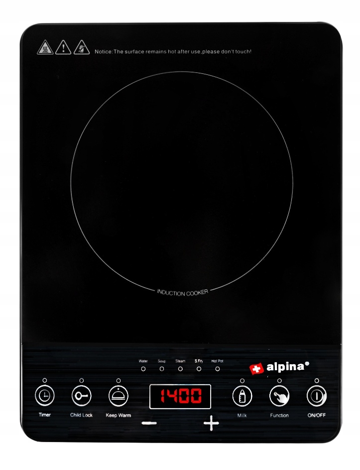 Alpina ED-218286 – jednoplotýnkový indukční sporák s příkonem 2000 W