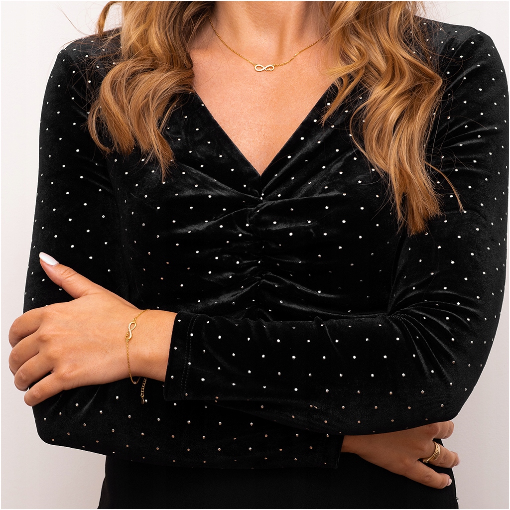 Naszyjnik srebrny damski pozłacany NIESKOŃCZONOŚĆ Płeć kobieta