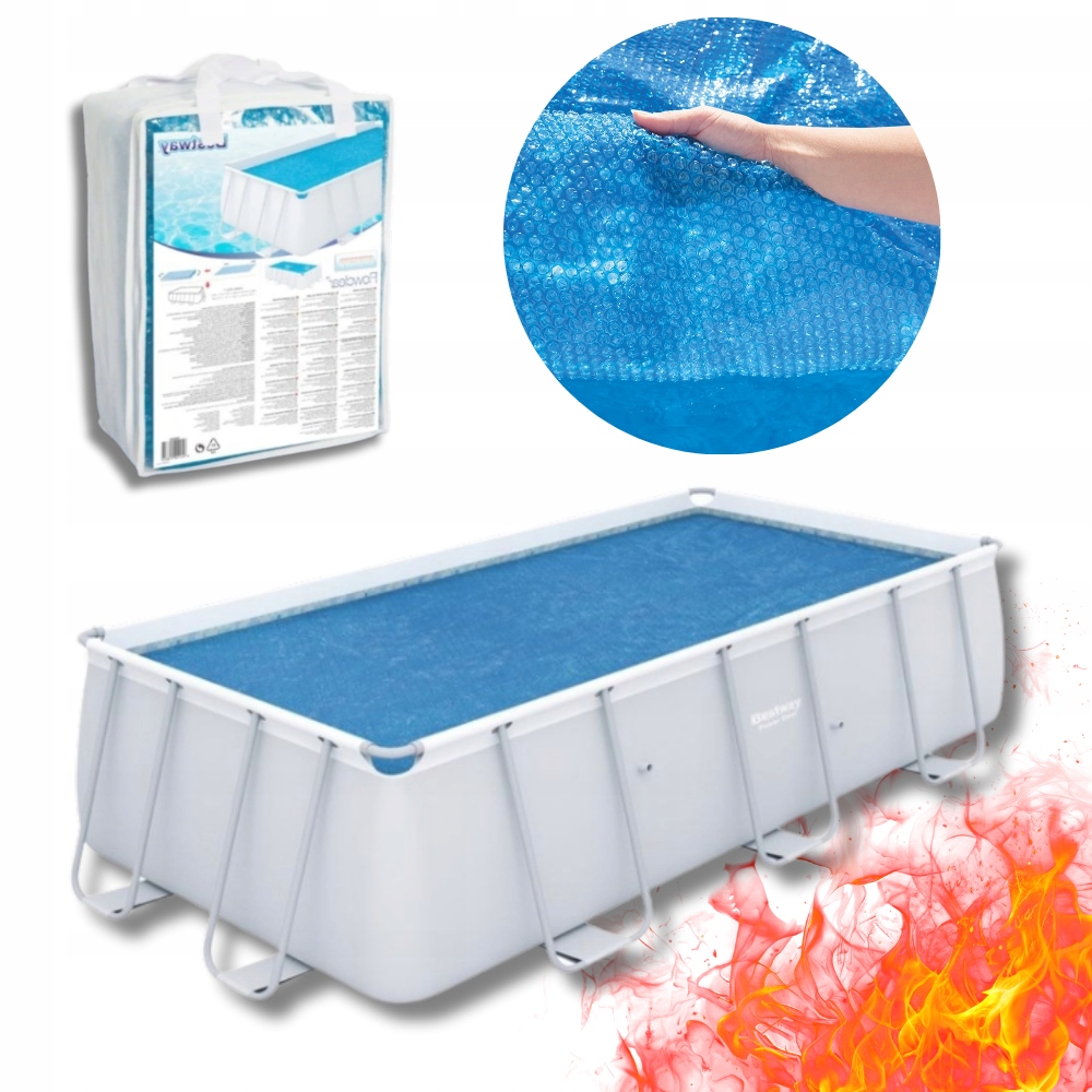 Pokrowiec na Basen pokrywa 400x200 Podgrzewacz folia plandeka Solarna