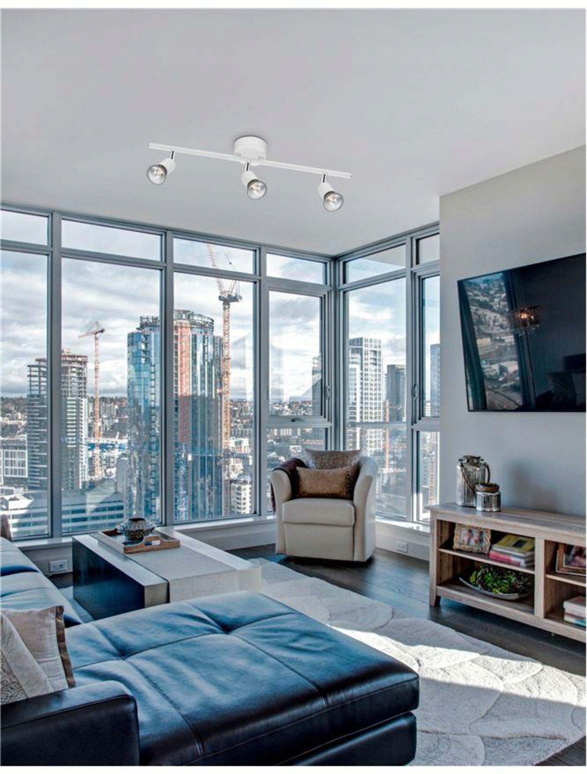 Nova Luce Moderná stropná lišta Base so tromi nastaviteľnými bodmi 3 x 50