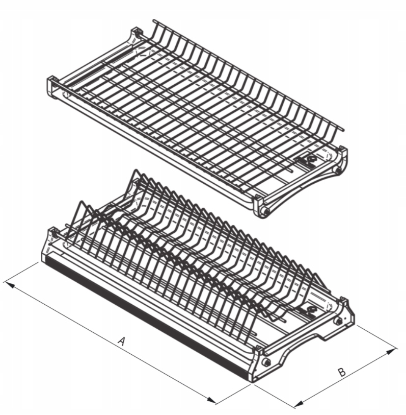 OCIEKARKA DO NACZYŃ REJS 2 TACE POZIOMY CHROM 60CM Kod producenta REJS OCIEKARKA 60 POZIOMY