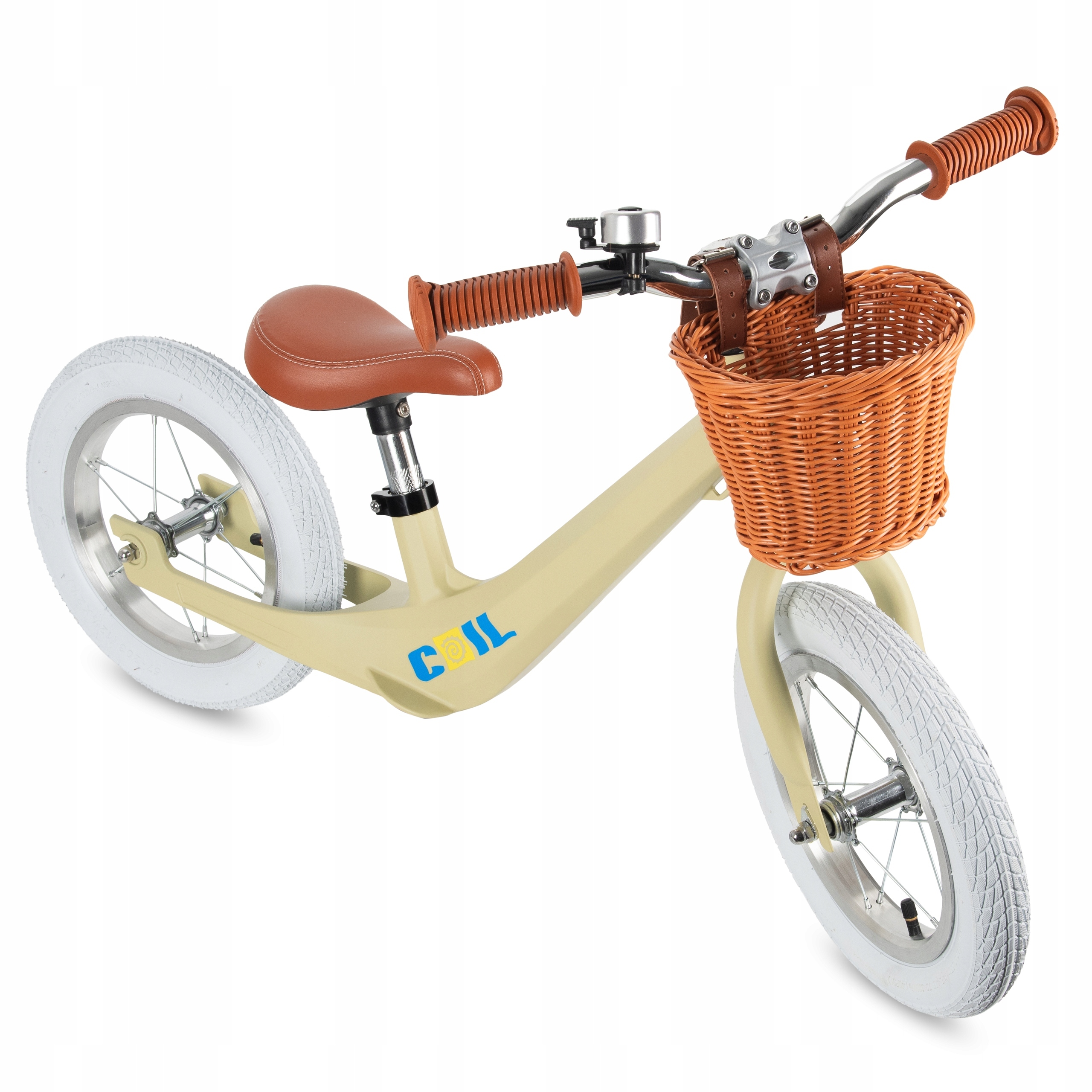 Rowerek Biegowy Dla Dzieci Lekki Regulowany Koła 12'' Z Koszykiem