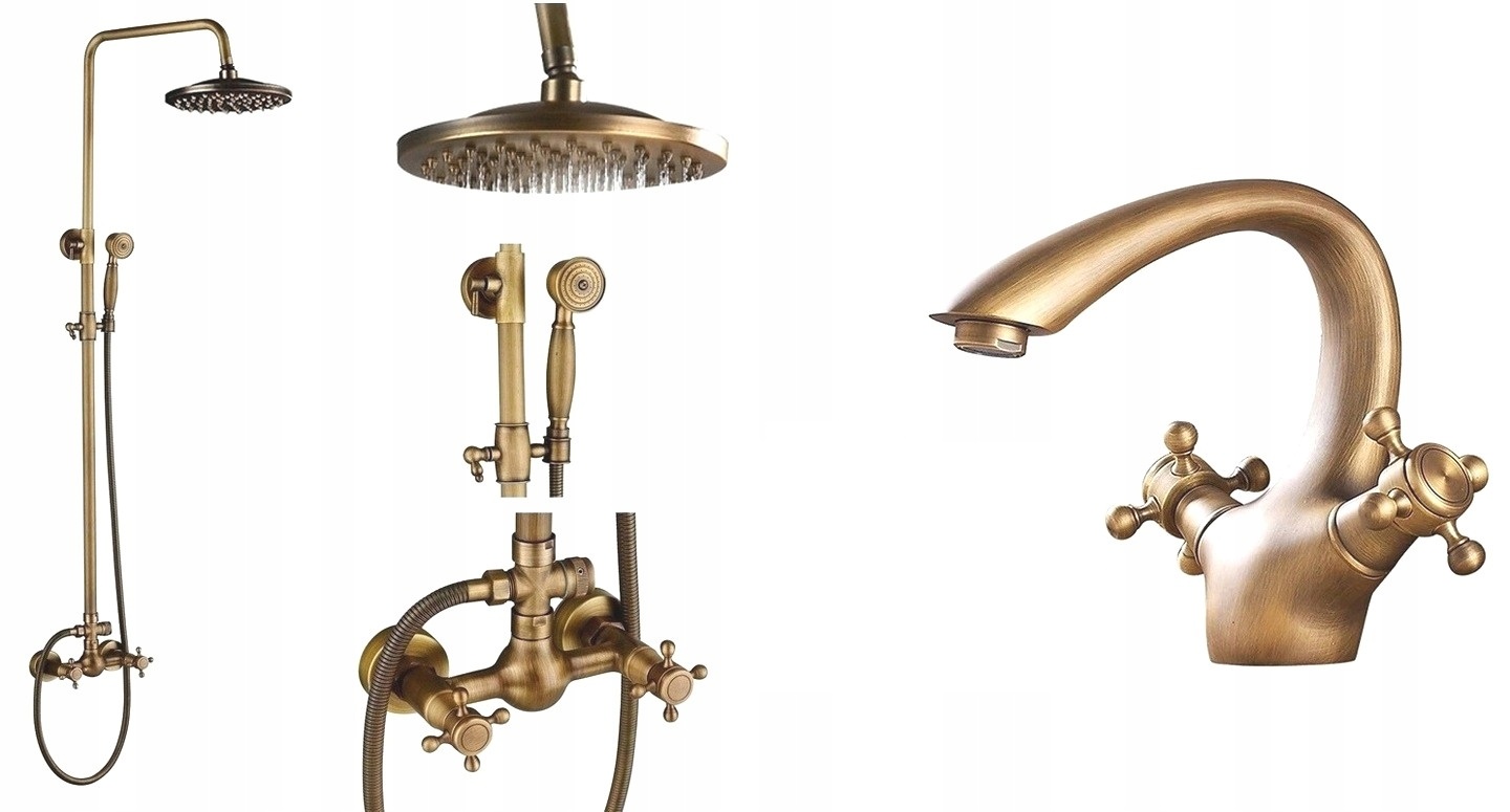 Kúpeľňová batéria Old Retro Mosadz sada