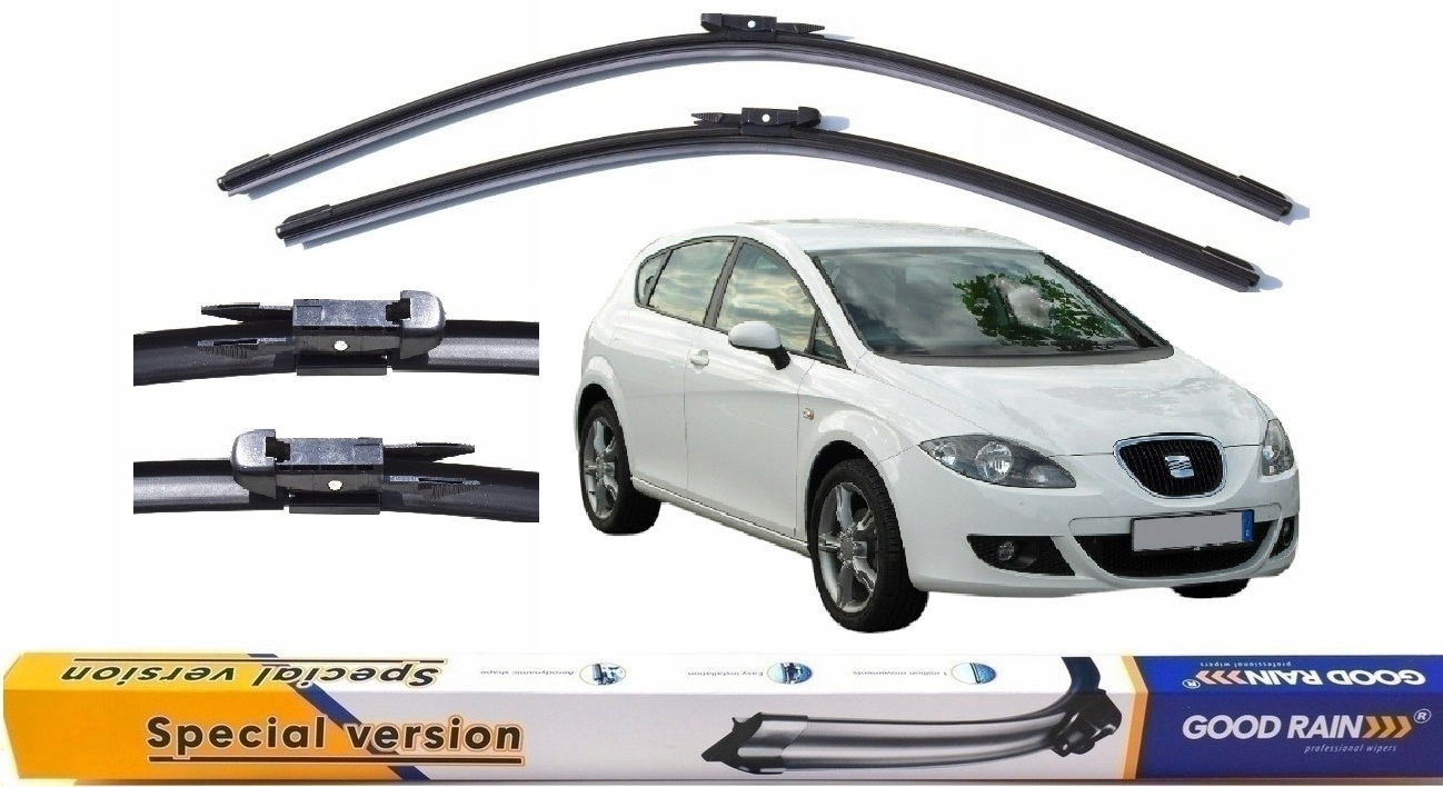 Seat Leon II od 2005- 2x Wycieraczki Przód Komplet 650/650mm Płaskie