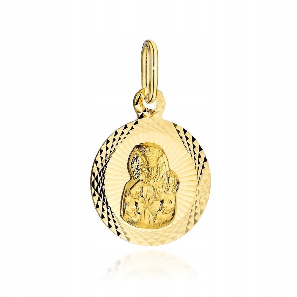 Zlatý Medailon Pro Svaté Přijímání PR.375 Matka Boží V Diamantovém Kroužku