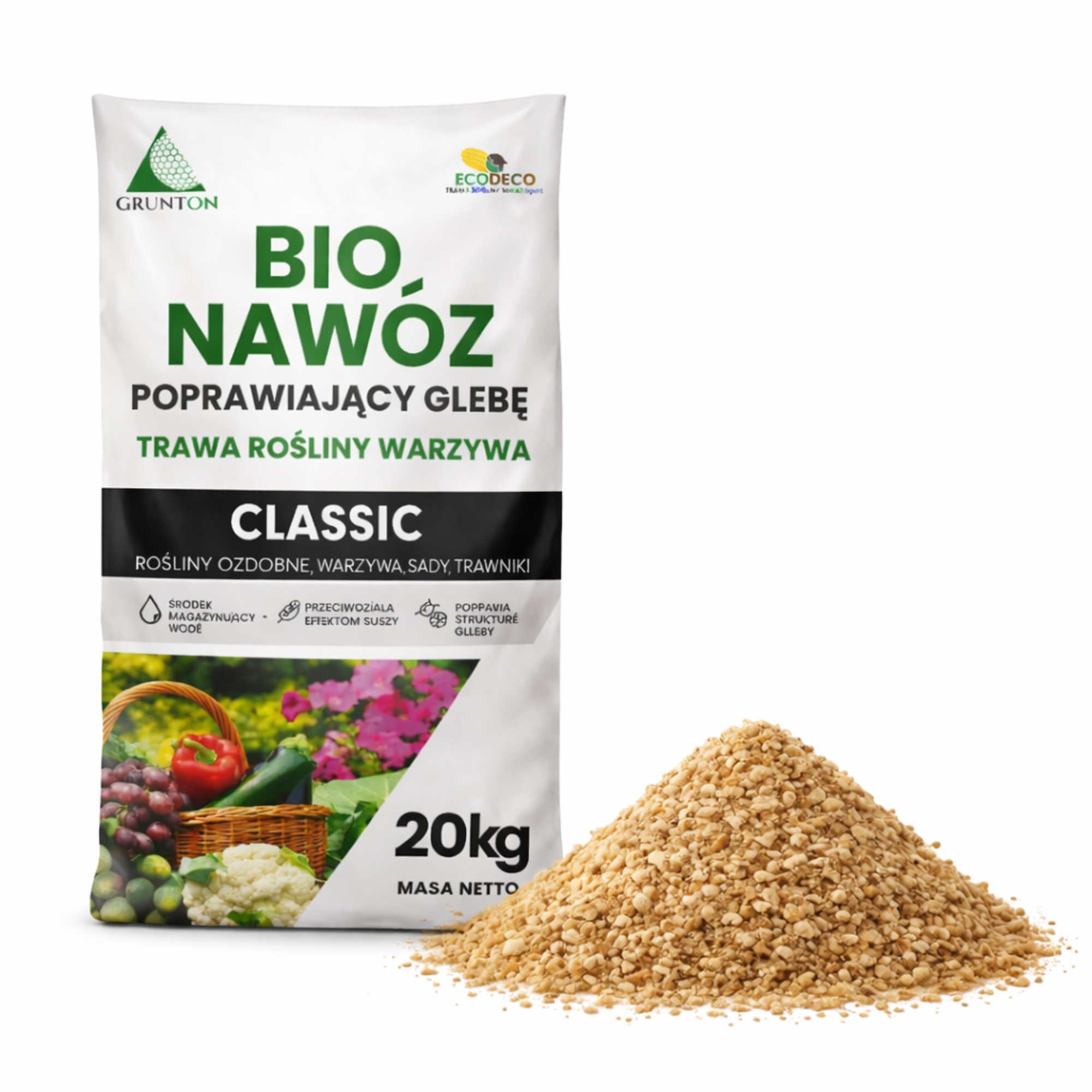Nawóz do Warzyw Roślin Trawy Iglaków 20 kg Granulowany Naturalny Organiczny