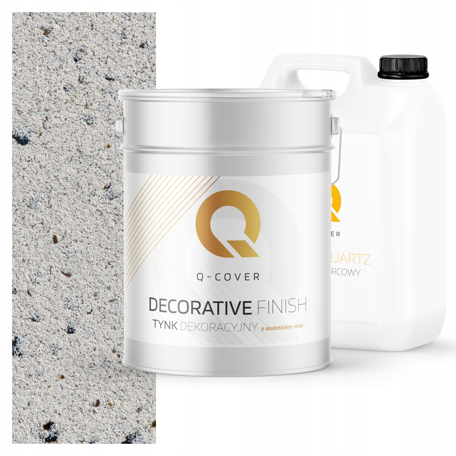 Dekorativní Omítka Sada Na 3,5 m2 Šedá Světlá S Černou Mikou Grunt D902