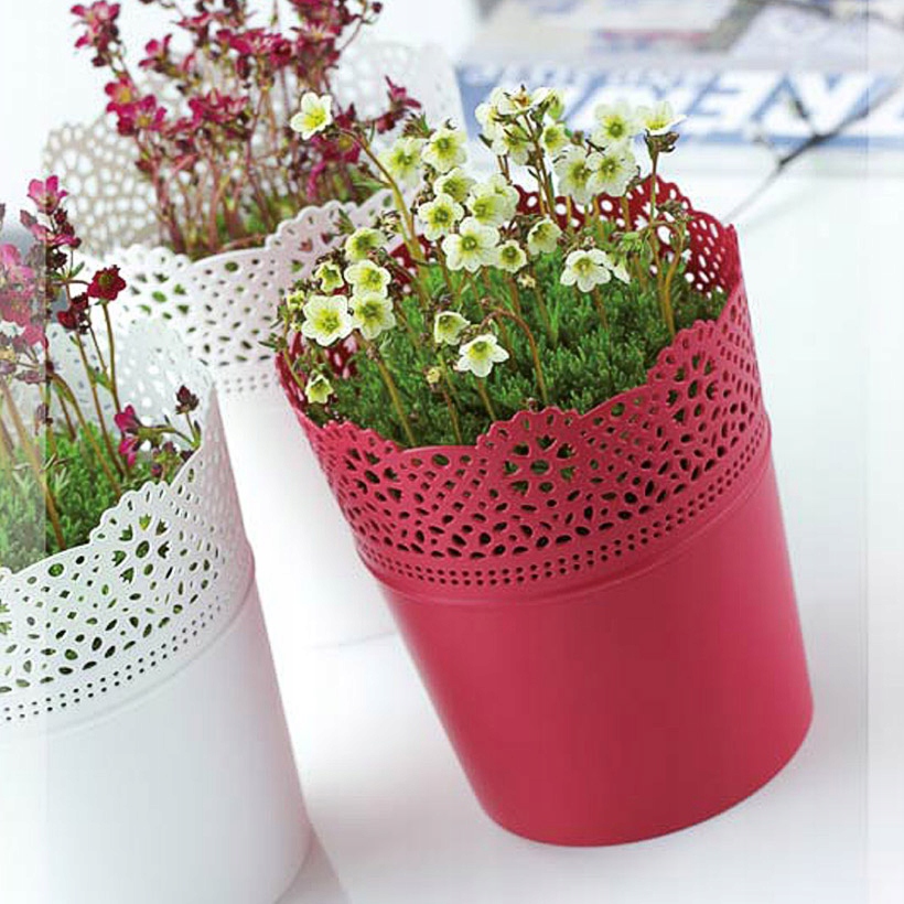 Ażurowa Doniczka Osłonka LACE DLAC140 biały Marka Prosperplast